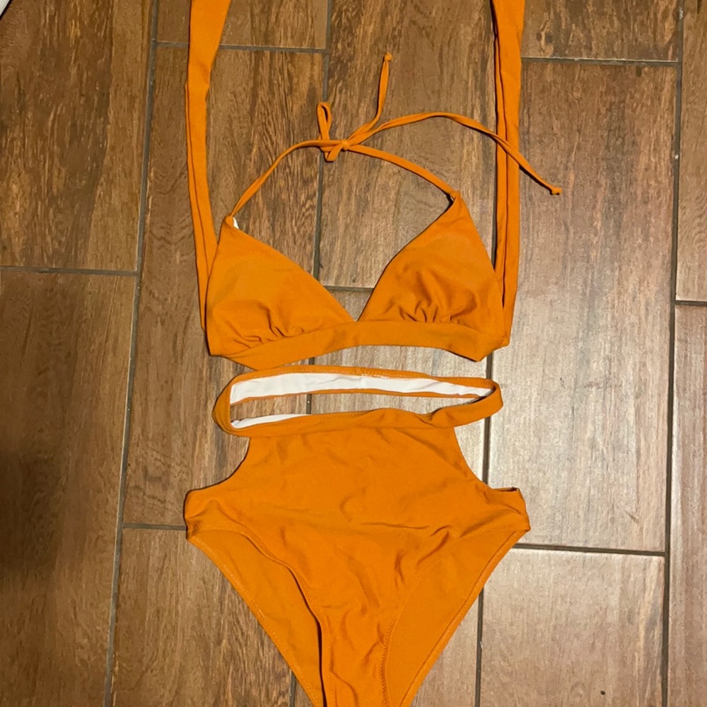 Orange Bathing Suit Set